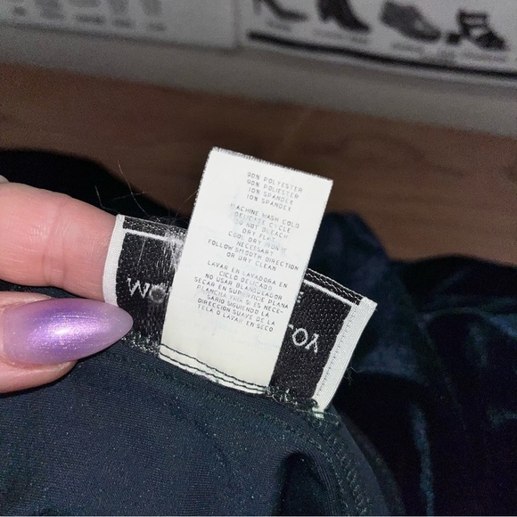 Molly Malloy Vintage Petite Long Sleeve Dark Green Velvet Midi Knee Length Dress - Picture 4 of 9